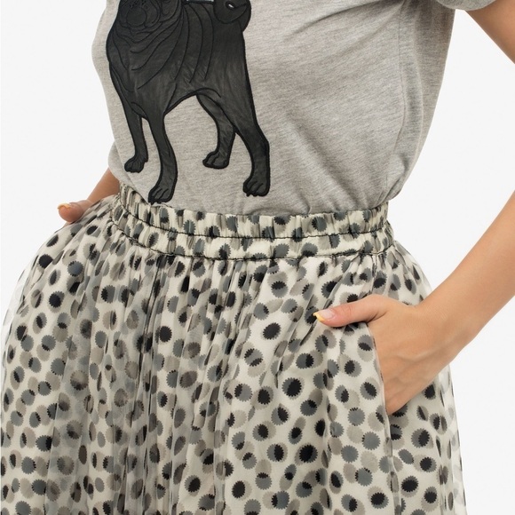 Anthropologie / NWT Dhruv Kapoor Kimmi A-Line Polka dot sheer Midi Skirt XS - Picture 6 of 9